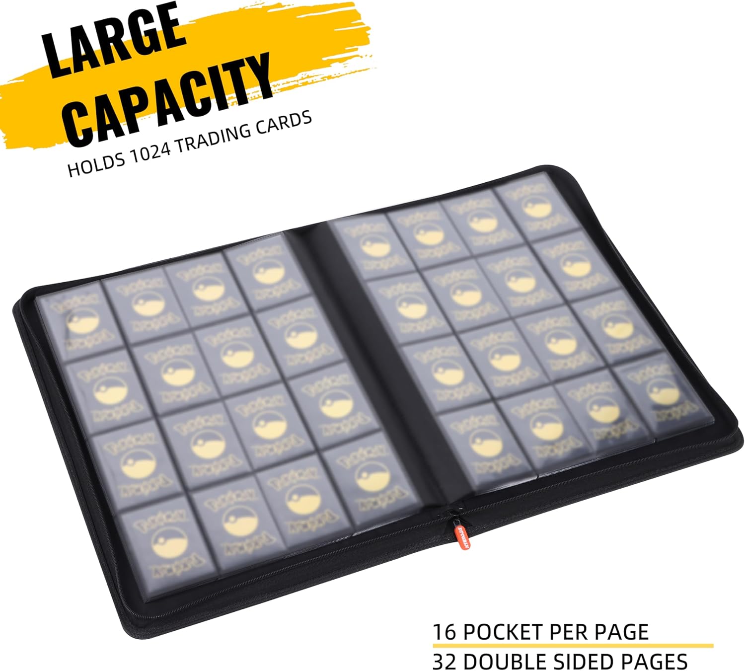DTCGBIN Carpeta de alta calidad para tarjetas coleccionables de Pokémon, con capacidad para más de 1000 tarjetas, carpeta de carga lateral sin