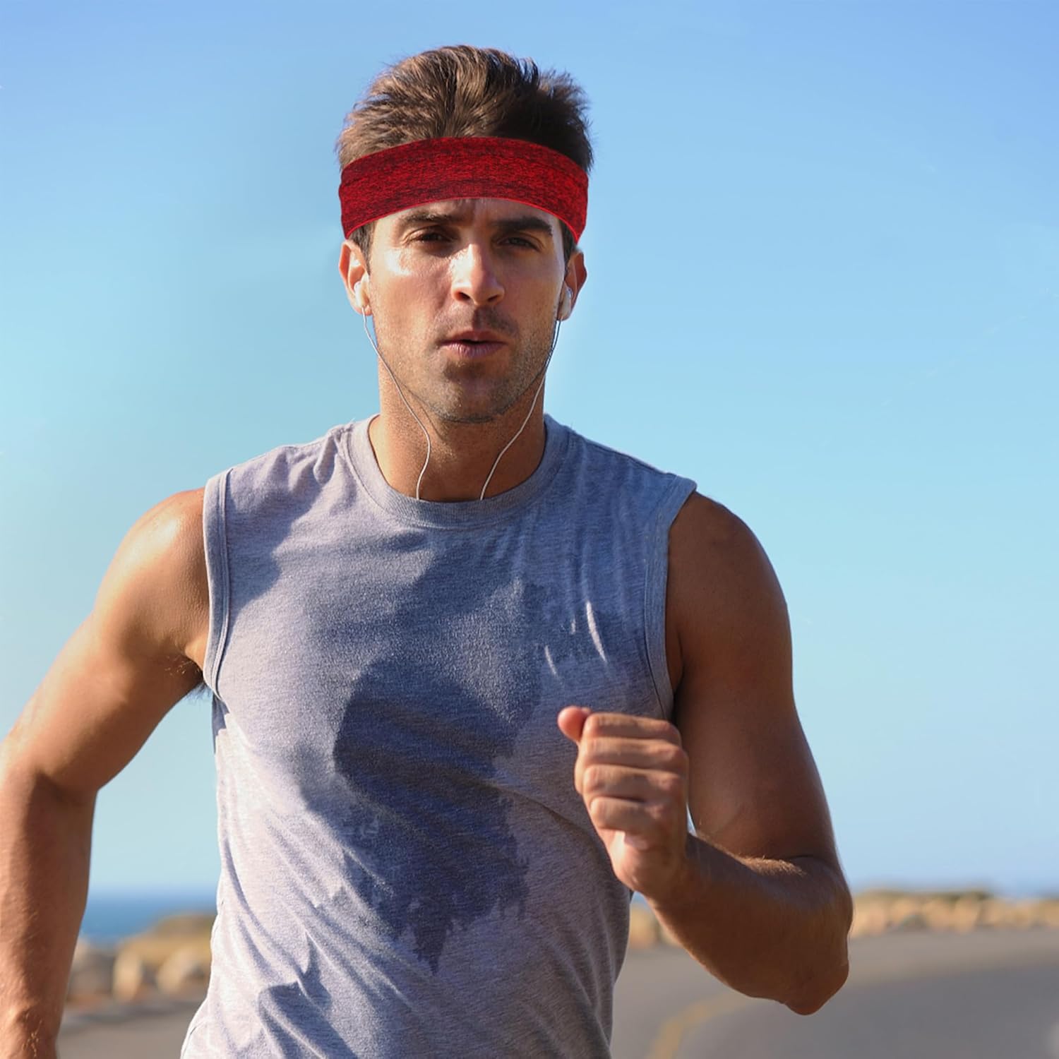 4 diademas para hombres, bandas para el sudor, bandas para el sudor de la cabeza para hombres, diadema deportiva para hombres, diadema deportiva
