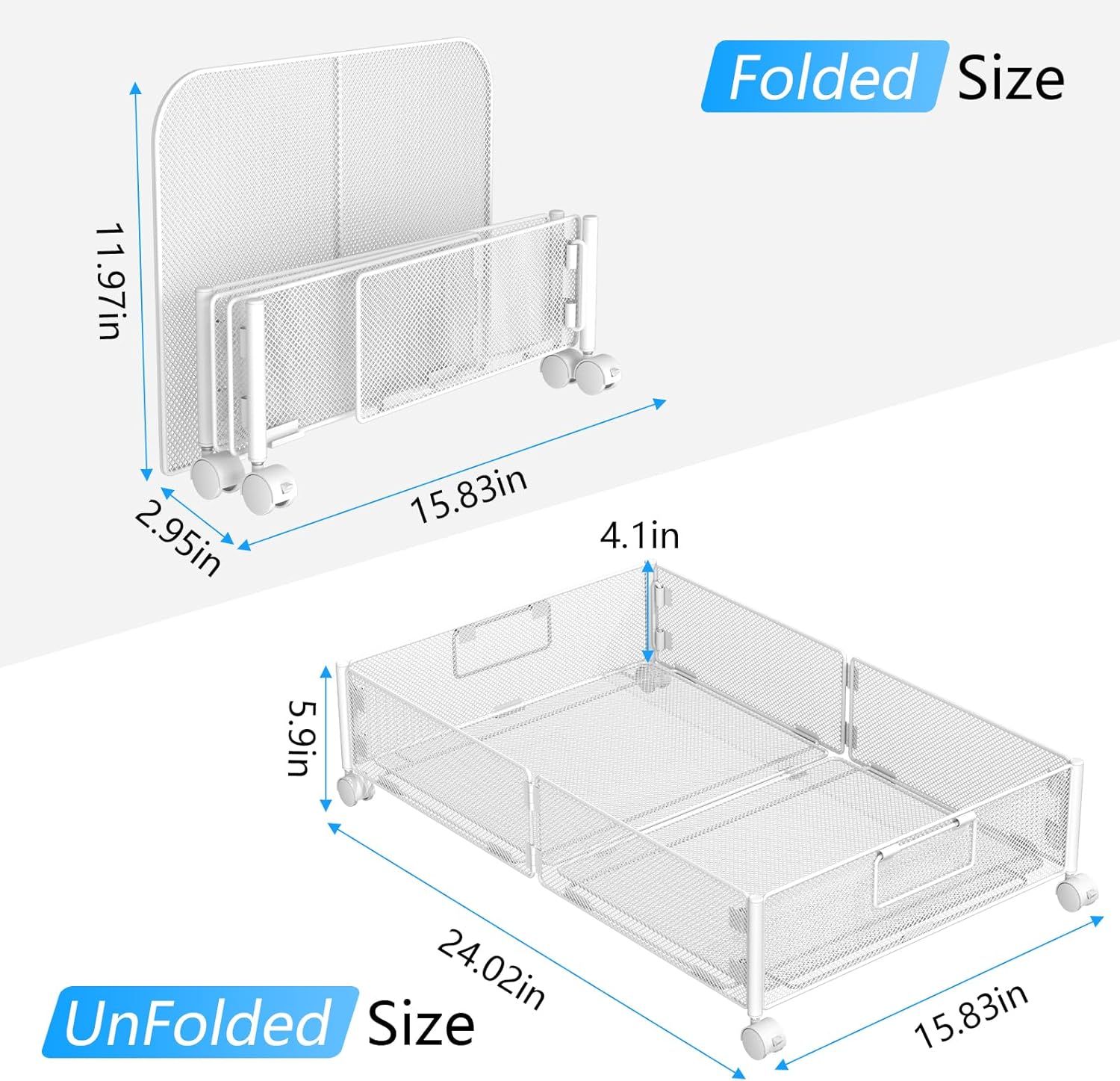 Contenedores de almacenamiento debajo de la cama, almacenamiento debajo de la cama con ruedas, organizador de zapatos debajo de la cama con asas,