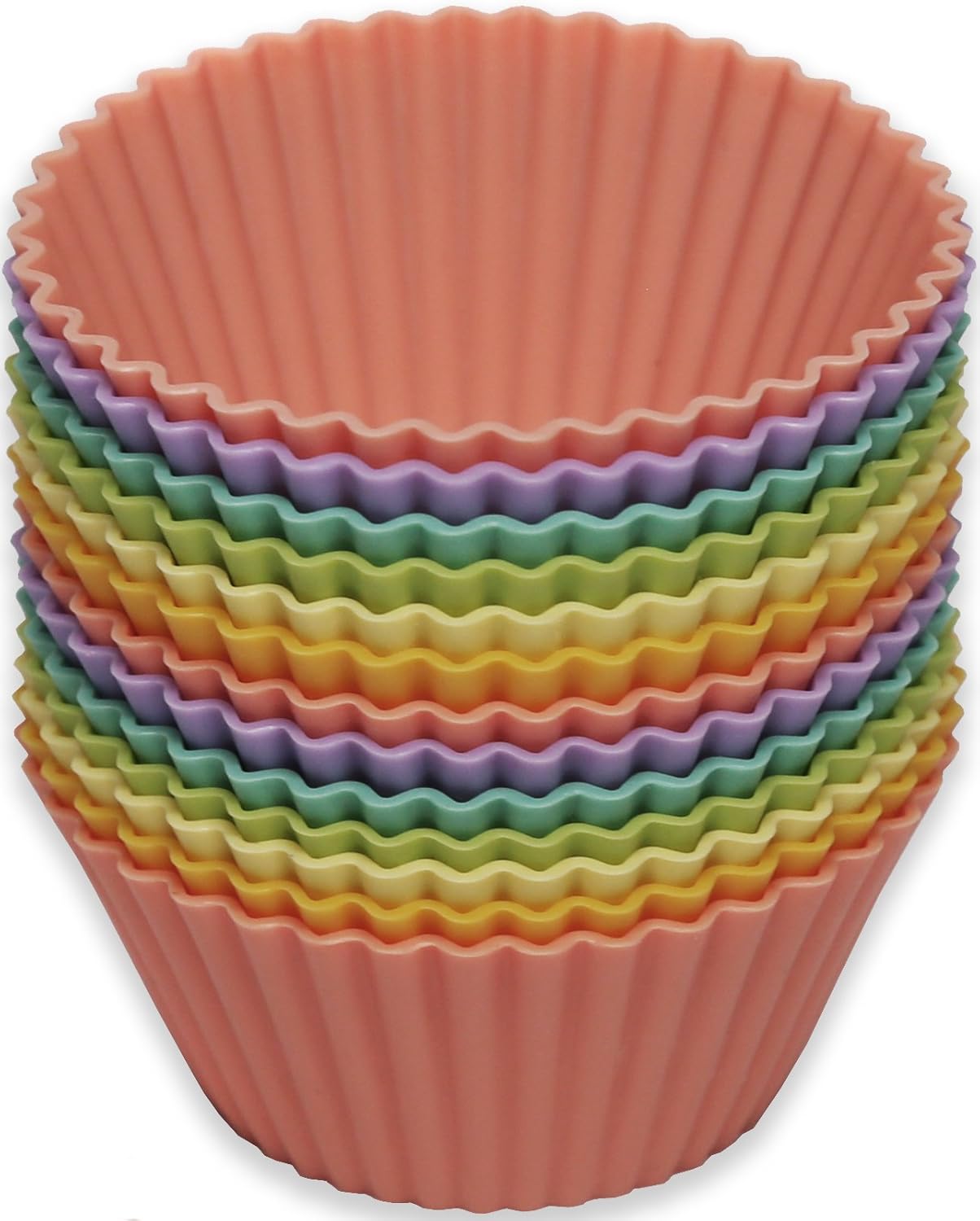 Tazas de silicona para hornear, 13 forros antiadherentes reutilizables para cupcakesmoldes para magdalenas de primera calidad, soportes para