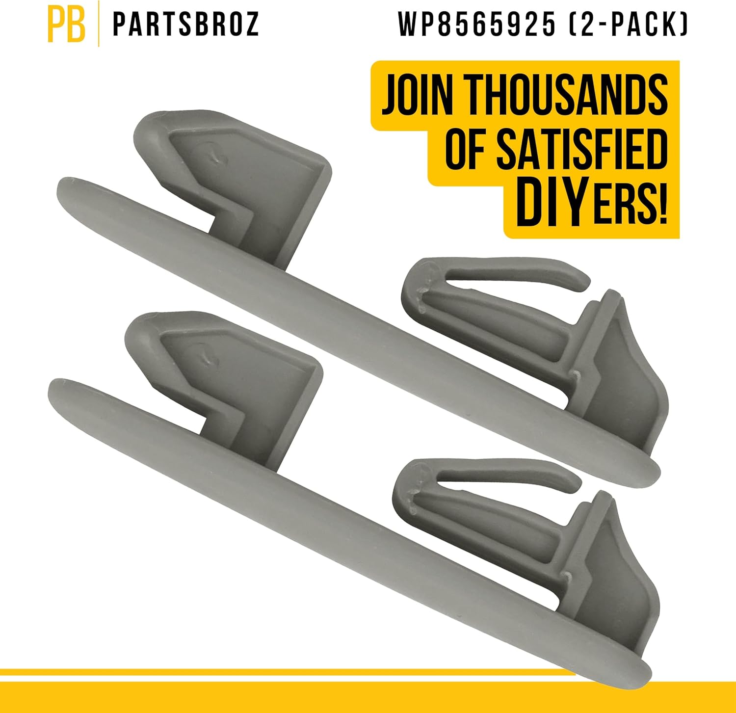 PartsBroz WP8565925 – Tope de riel para rack compatible con lavavajillas Whirlpool Kenmore KitchenAid Maytag, sustituye a AP6013365 8565925 8270105