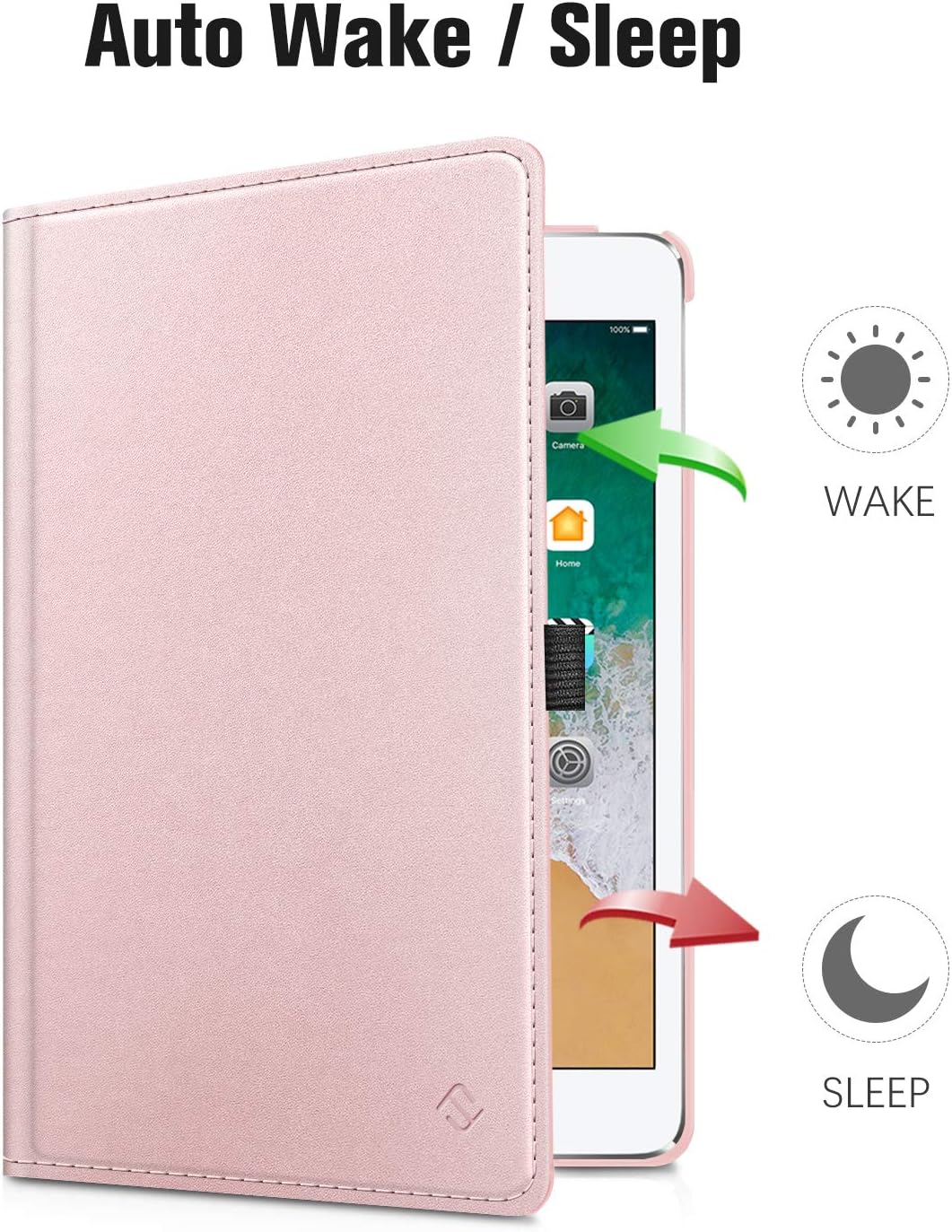 Fintie – Funda para iPad 9.7 2018 2017  iPad Air 2  iPad Air – Funda protectora giratoria a 360 grados con pie, función de apagadoencendido