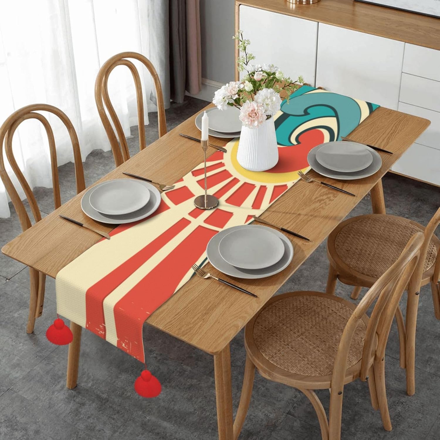 Waves Nature Sun and Sea Christmas Table Runner Dining Table Decor Christmas Decorations Indoor Home Decor Christmas Table Runners Xmas Navidad