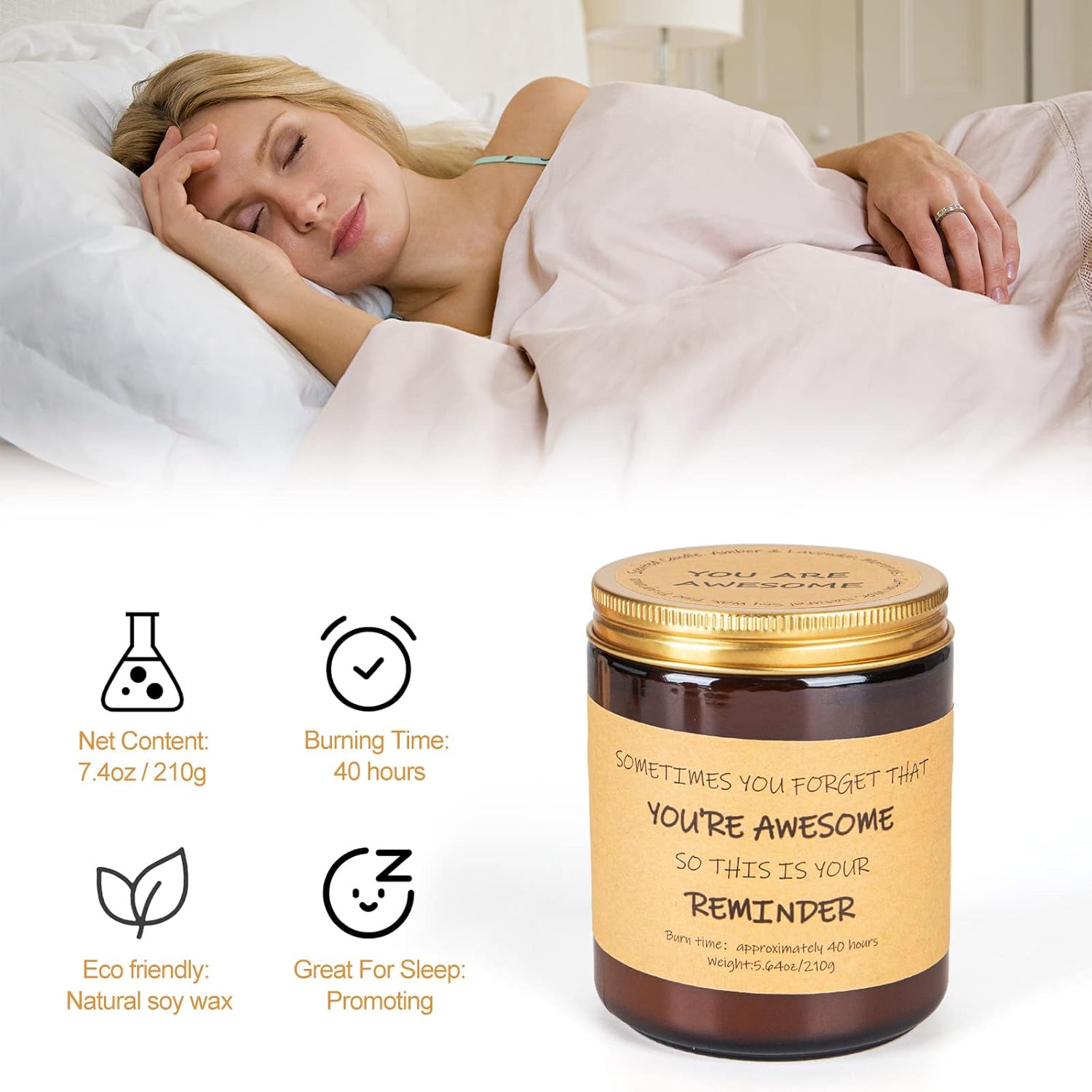 Velas perfumadas de lavanda, regalos de agradecimiento inspiradores, juego de velas de cumpleaños para mujeres, regalos de cumpleaños relajantes