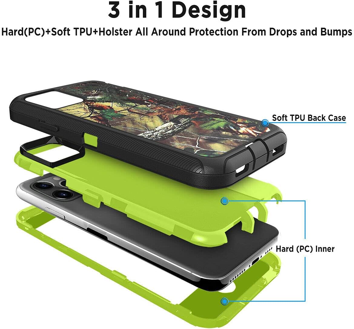 14 Pro Max Camo Design Defender – Funda protectora híbrida a prueba de golpes, diseño de doble capa, cubierta dura compatible con iPhone 14 Pro Max