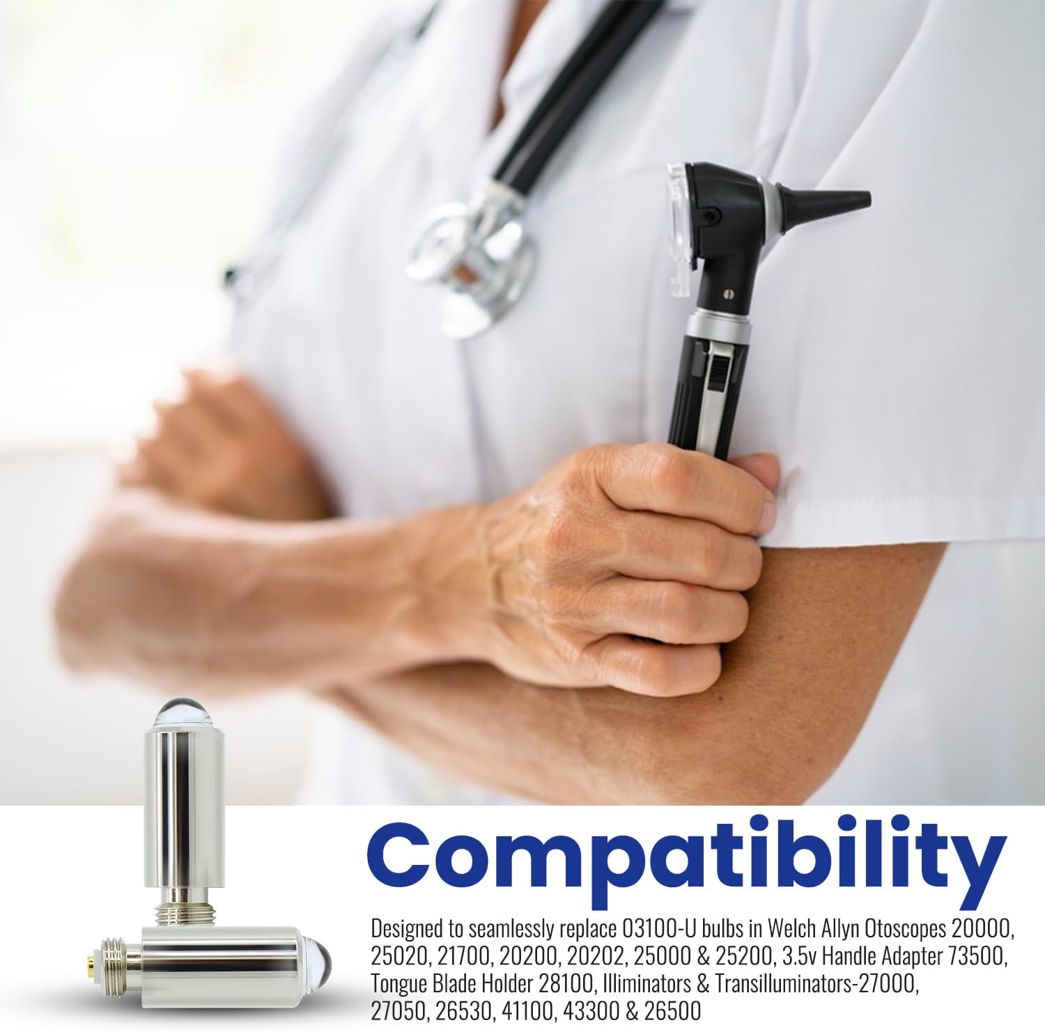 PakCan Compatible con Welch Allyn 5 bombillas halógenas de repuesto 03100-U (juego de 5 piezas)
