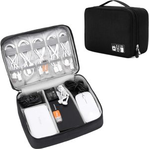 VOCUS Organizador de artículos electrónicos, bolsa organizadora de cables de viaje para accesorios electrónicos, estuche de almacenamiento grande VOCUS Organizador de artículos electrónicos, bolsa organizadora de cables de viaje para accesorios electrónicos, estuche de almacenamiento grande