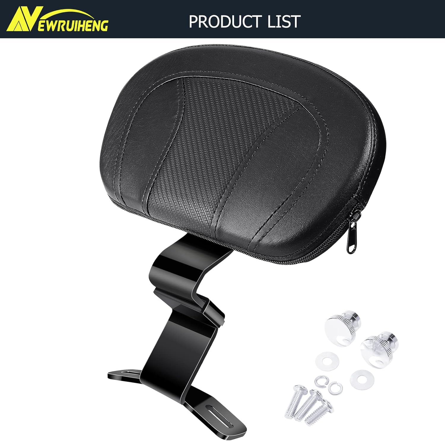 Almohadilla para respaldo delantero del conductor compatible con Harley Touring CVO Street Glide Electra Glide Road King Road Glide 2009-2022 (negro)
