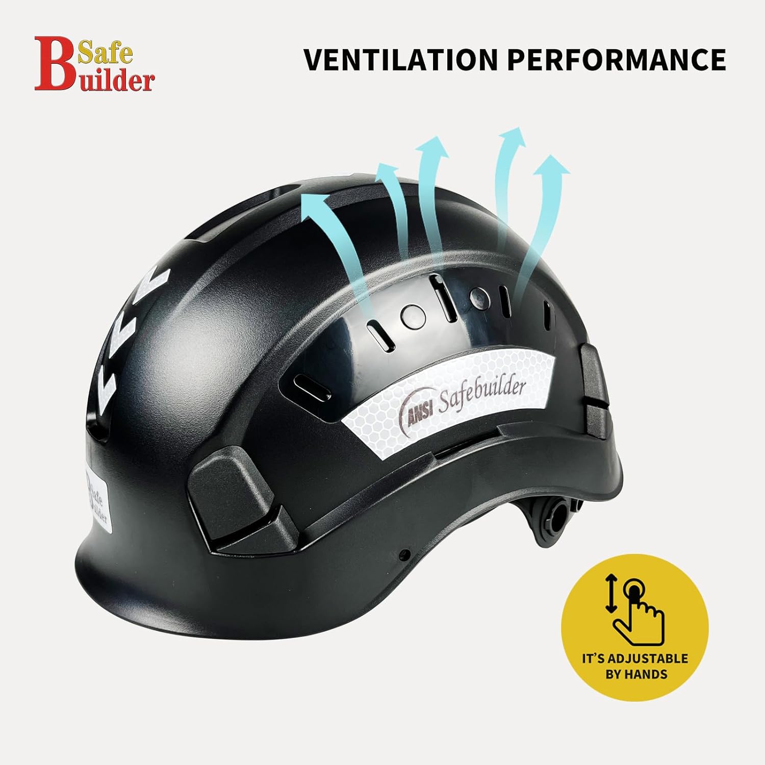 CR06 Casco de seguridad de construcción ABS Sistema de ventilación ajustable aprobado por OSHA cascos de trabajo industrial protección de cabeza