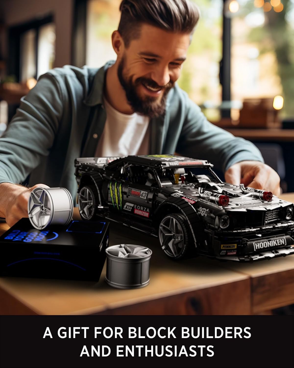 Nifeliz Tornado – Juego de 4 cubos de rueda pintados, elegantes cubos de rueda para kits de construcción de automóviles a escala 18
