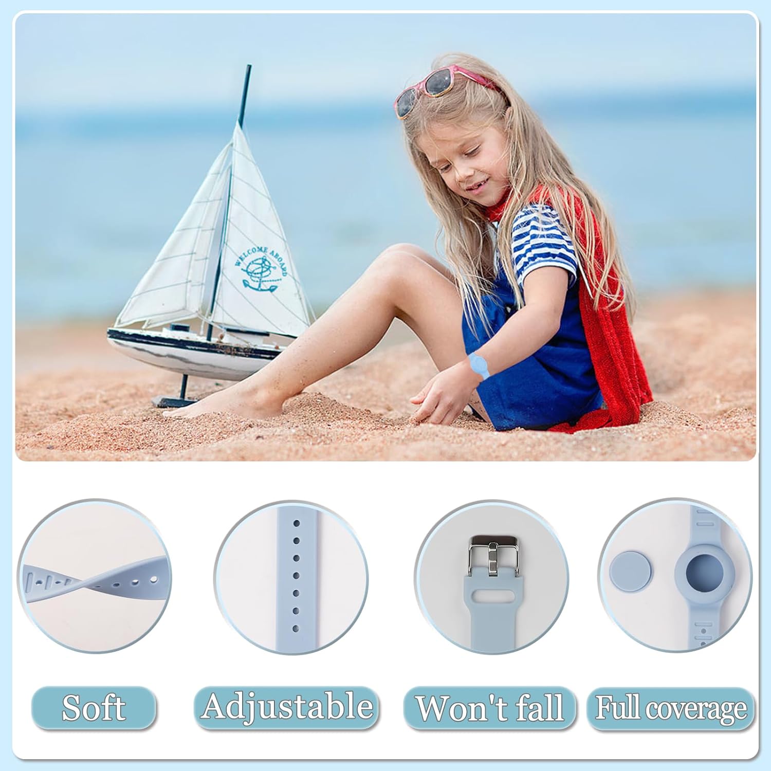 Pulsera Airtag impermeable para niños, pulsera de silicona compatible con Apple Air Tag funda de soporte oculta, rastreador GPS antipérdida