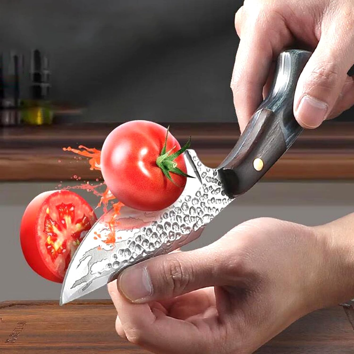 Cuchillo de caza de 8.27 pulgadas, cuchillo táctico de supervivencia de hoja fija de acero inoxidable con funda y mango ergonómico antideslizante