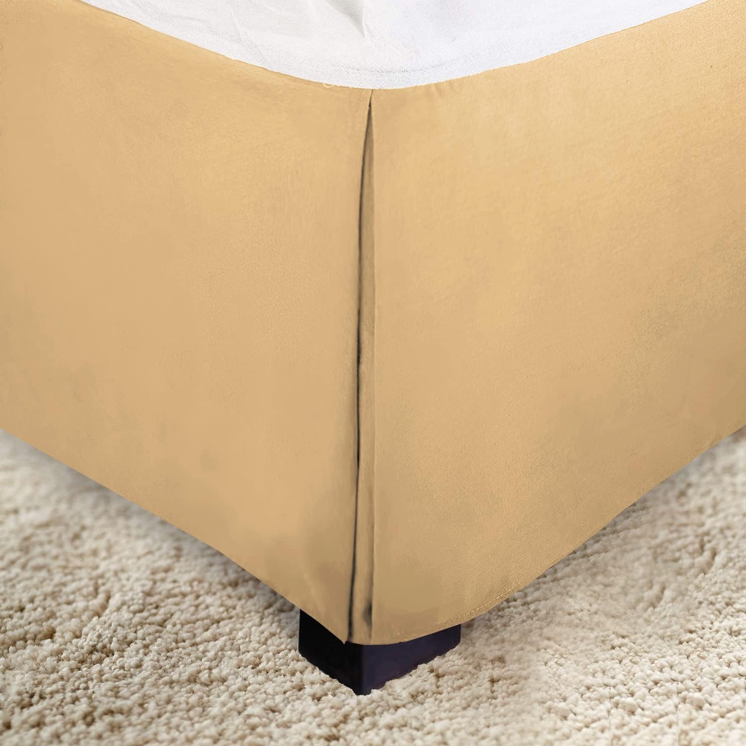 Elegant Comfort Falda de cama sólida de 1 pieza, calidad egipcia de 1500 hilos, diseño minimalista con un aspecto moderno, fácil cuidado, resistente
