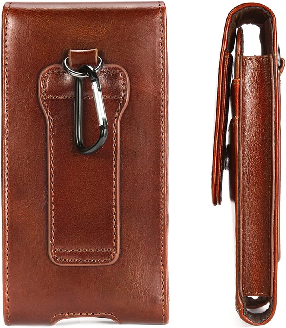 VIIGER Funda de cuero para teléfono celular para cinturón, funda de teléfono inteligente para iPhone 15 Pro Max 14 Pro Max Galaxy S24 S23, clip para