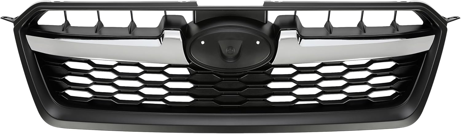 HECASA Parrilla delantera compatible con Subaru Impreza 20112 2013 2014 91122FJ000 SU1200158 Conjunto de parrilla de parachoques negro+plateado