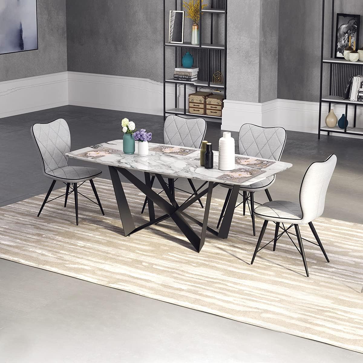 Juego de 6 manteles individuales para mesa de comedor, de piel sintética, ecológicos, lavables, resistentes al calor, antideslizantes para mesa de