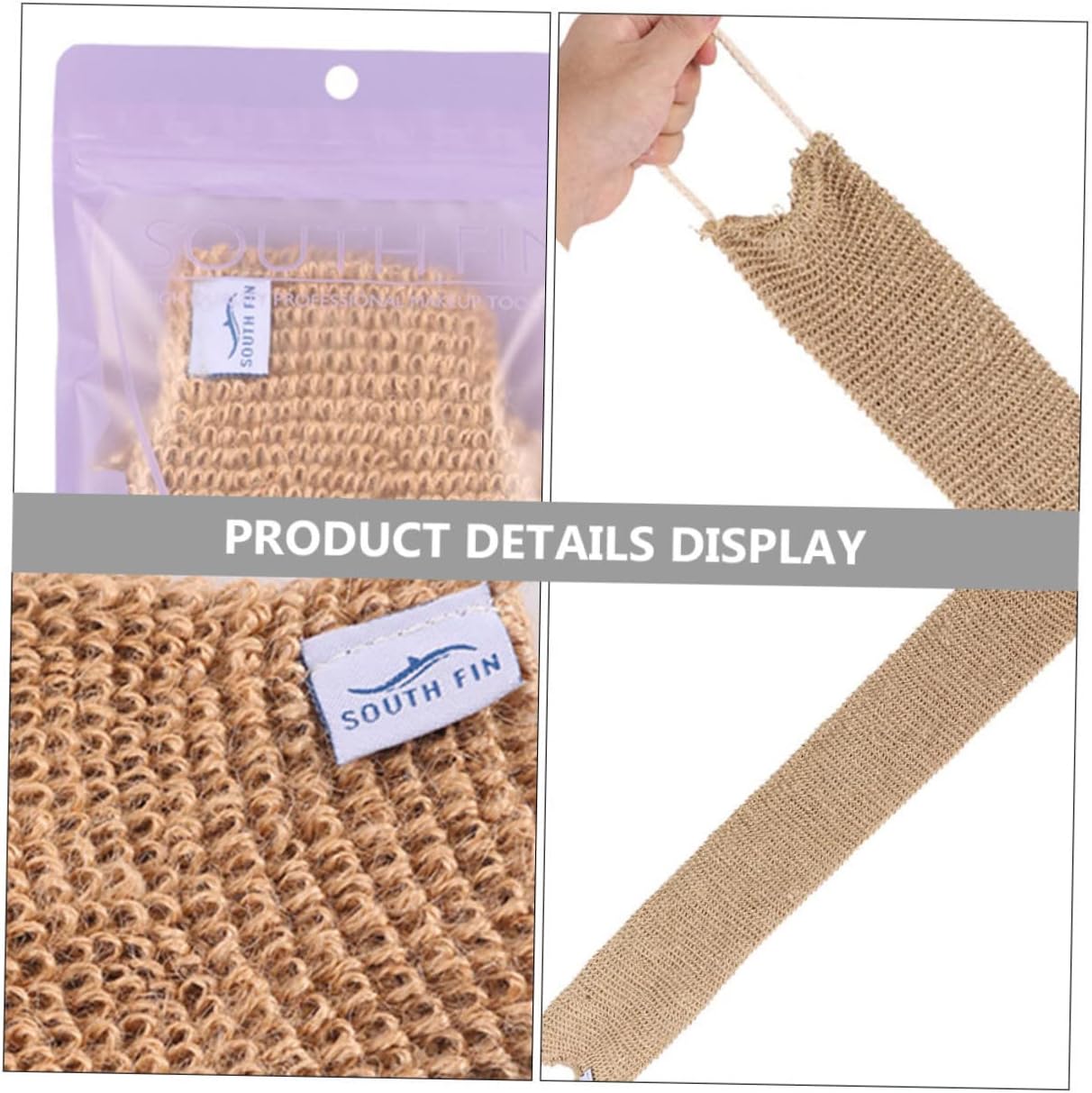 Beavorty Esponja de limpieza de barra de baño Esponja corporal Esponja de baño para cuerpo Mango extra largo Cepillo de espalda de lufa Correa de