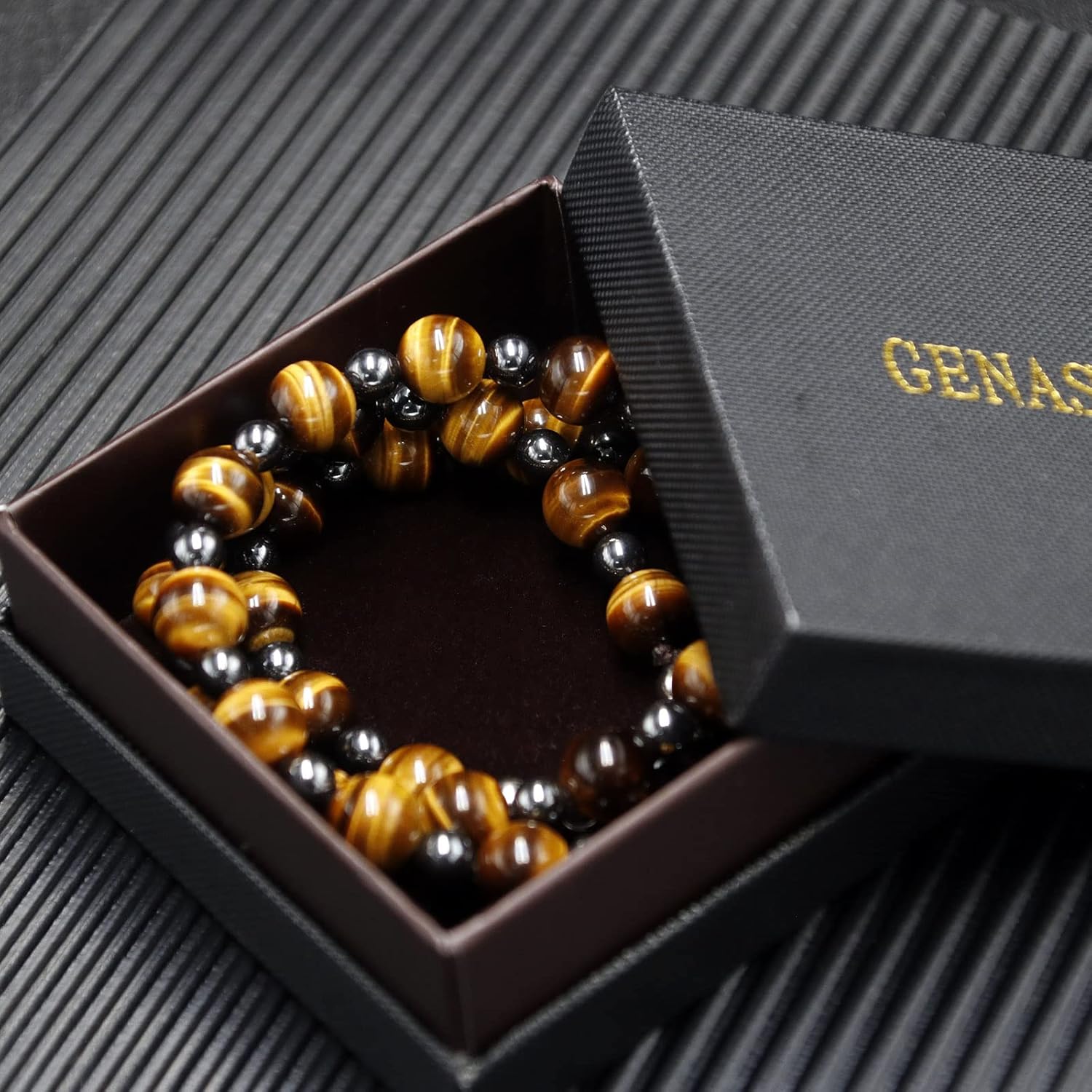 Healing Crystal Black Obsidian Tiger Eye and Hematite Beads Necklace Triple Protection Necklace for Men Women