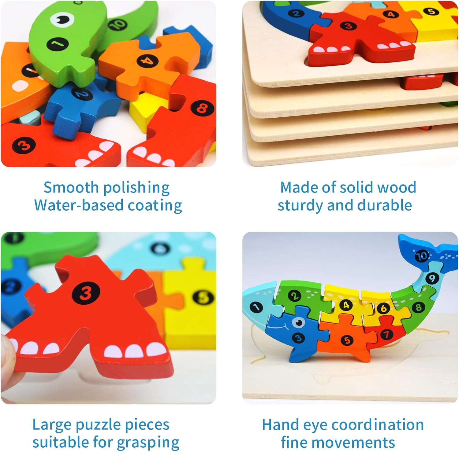 Rompecabezas de madera para niños de 3 a 5 años, regalos ideales para niños, rompecabezas para niños pequeños de 1 a 3 años, juguetes educativos
