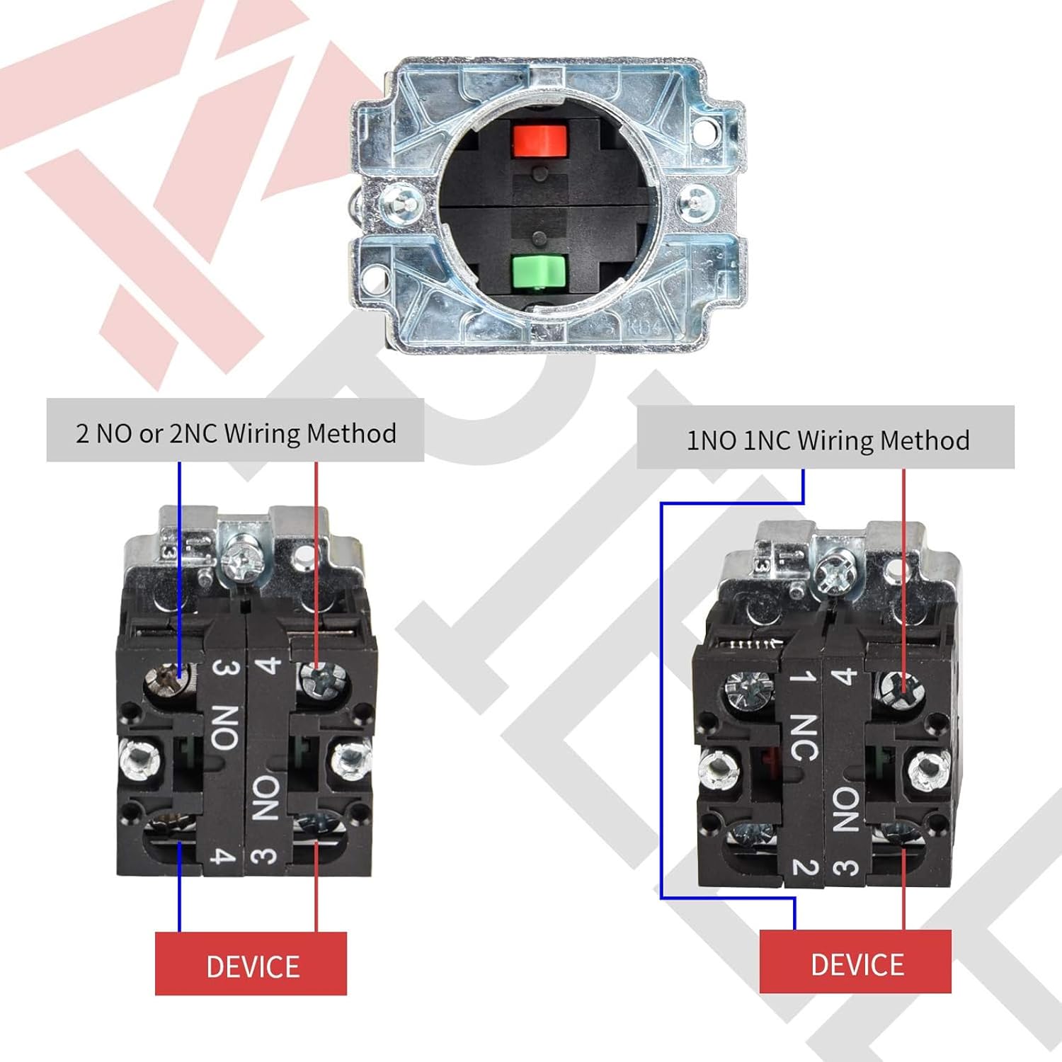 APIELE Interruptor de botón de parada de emergencia de 0.866 in 2NC de hongo rojo 600V 10 Amp XB2-02ZS