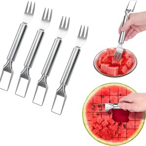 Cortador de tenedor de sandía, herramienta de corte de frutas de acero inoxidable 2 en 1, accesorios de cocina 2024, artículos esenciales para el Cortador de tenedor de sandía, herramienta de corte de frutas de acero inoxidable 2 en 1, accesorios de cocina 2024, artículos esenciales para el