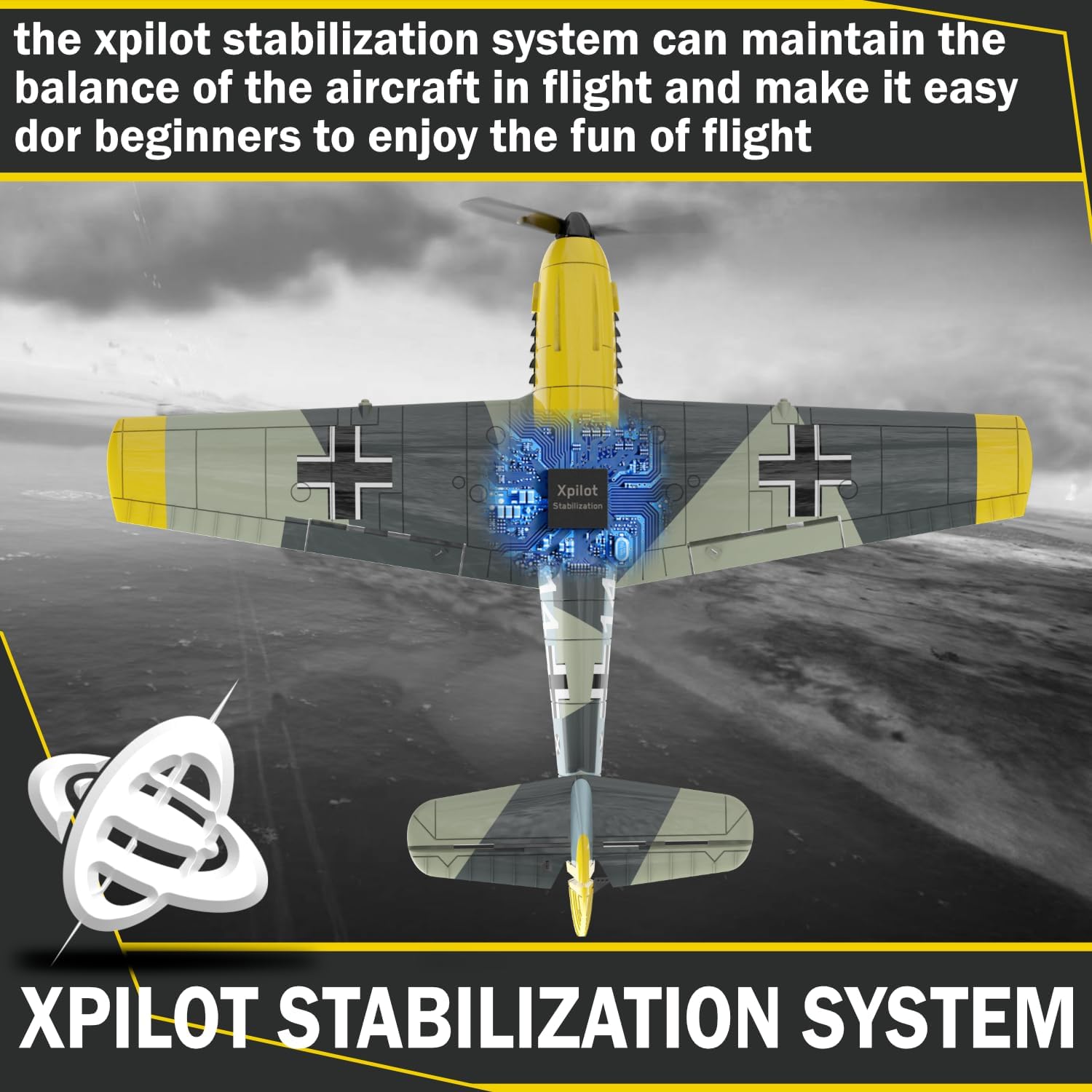 Avión RC de 4 canales RC – Avión RC listo para volar Actualización Messerschmitt BF-109 Aviones de control remoto para principiantes adultos con