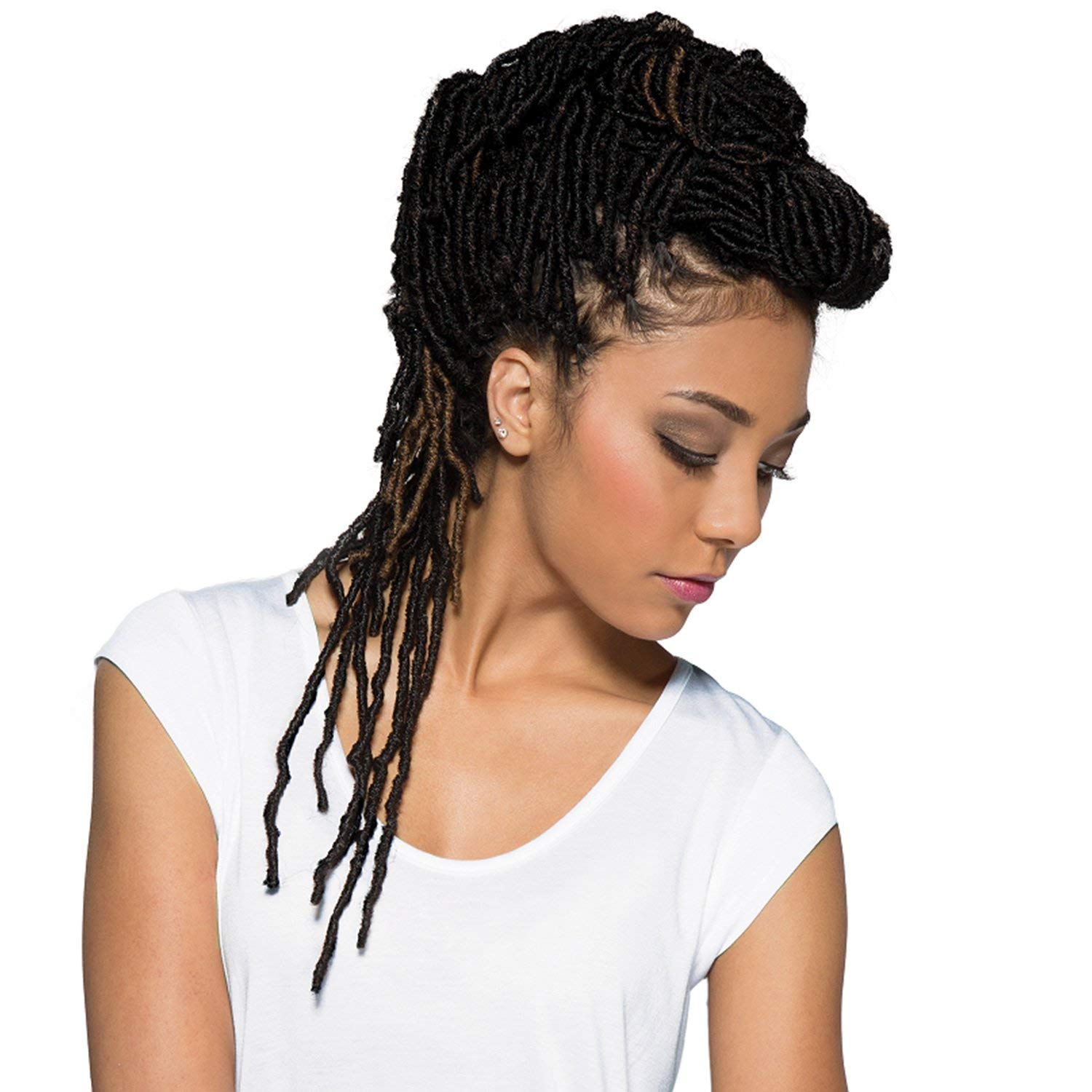 Bobbi Boss – Trenzas de ganchillo sintéticas para cabello africano, raíces trenzadas, colección Nu Locs, 18pulgadas, Paquete de 4, M1B30.