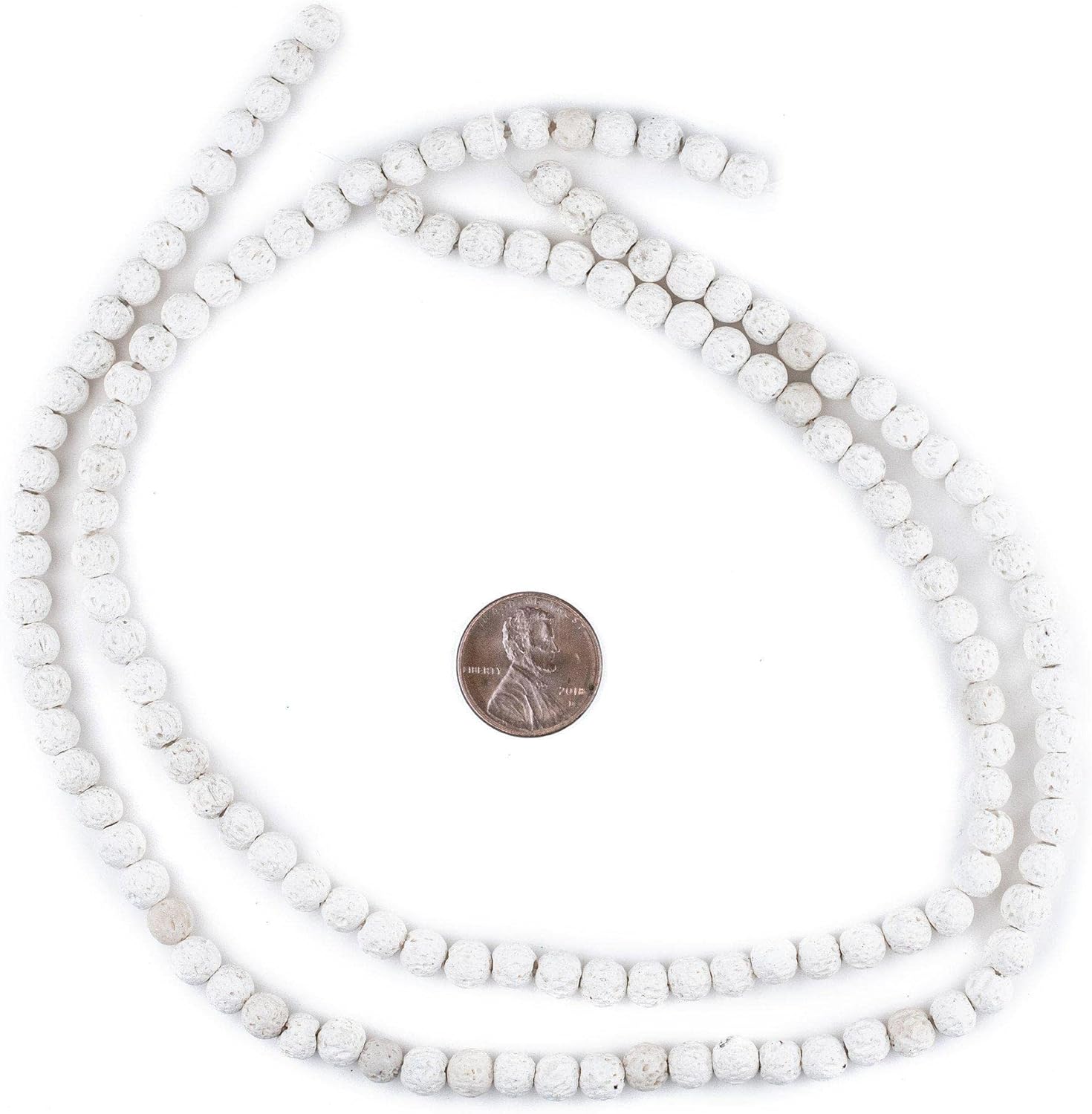 TheBeadChest – Cuentas de lava volcánica blanca (0.236 in)