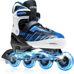 ECOO Patines en línea ajustables para niños y niñas con ruedas iluminadas, patines para niños de 4 a 12 años, patines para adolescentes para ECOO Patines en línea ajustables para niños y niñas con ruedas iluminadas, patines para niños de 4 a 12 años, patines para adolescentes para