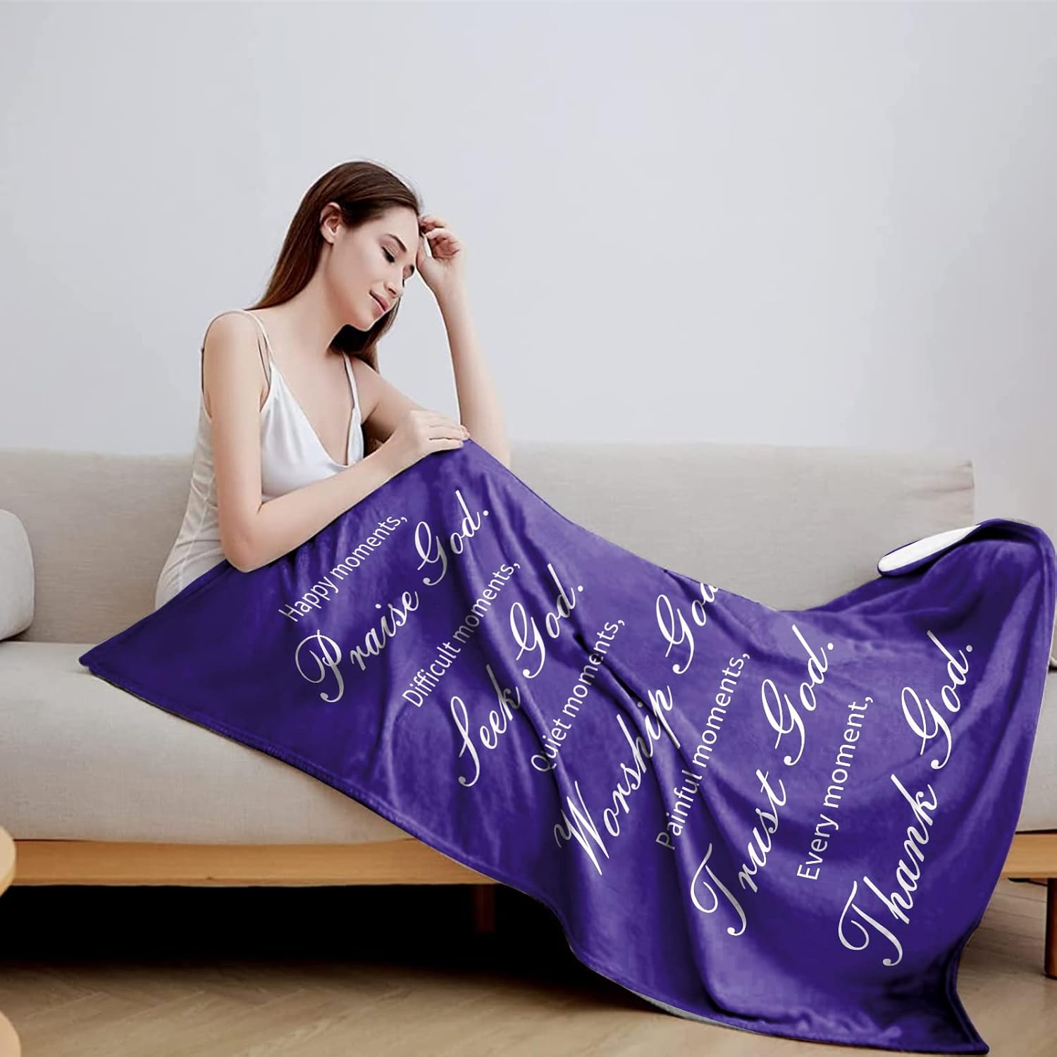 BOOPBEEP Regalos cristianos – Manta inspiradora con versículo de la Biblia, regalo religioso espiritual para mujeres, regalo de cumpleaños cristiano