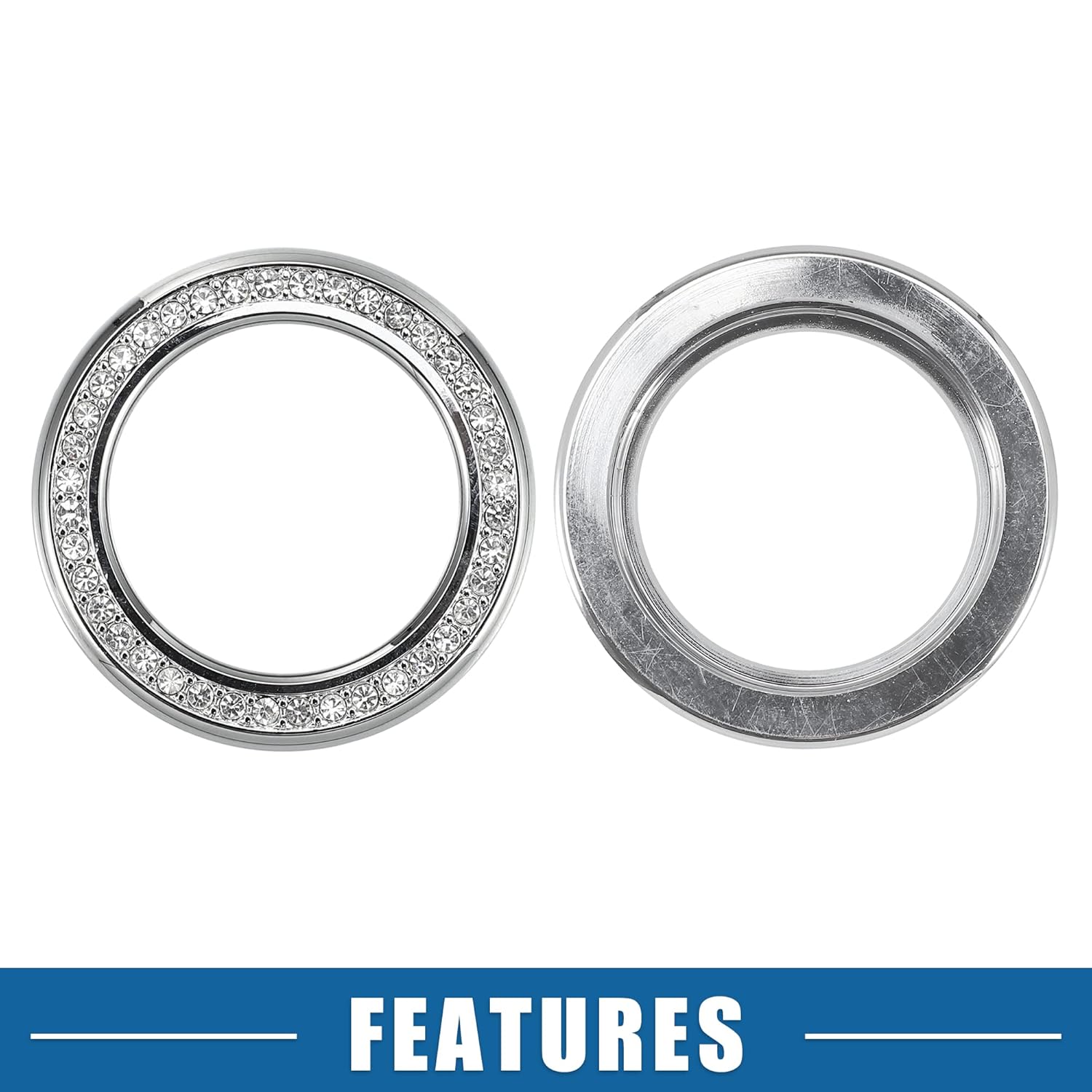 Cubierta de perilla para interruptor de aire acondicionado y control de clima, para Honda Civic 2022-2023, tono plateado (juego de 3)