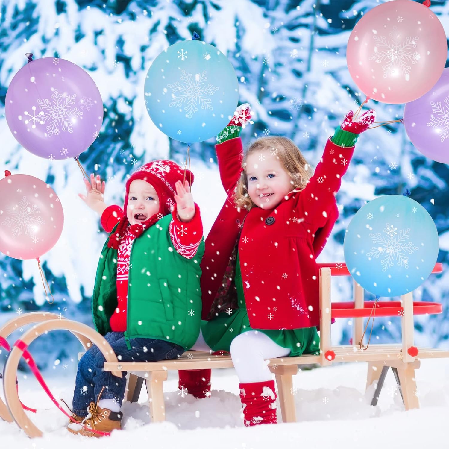 36 globos con forma de copo de nieve de 18 pulgadas, globos de perforación con temática de invierno, regalos de fiesta para niños, premios de