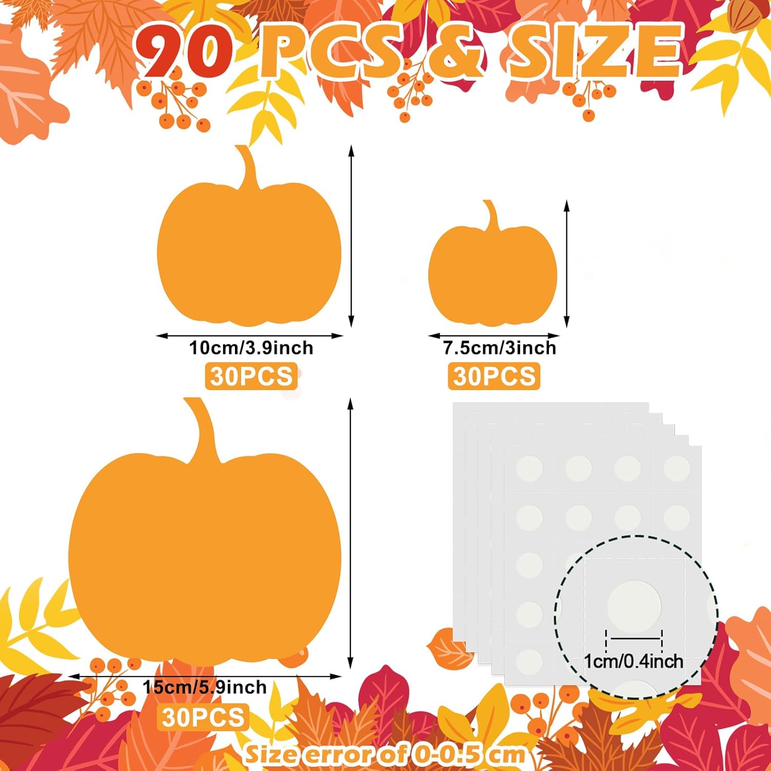 Zonon 90 piezas de recortes de calabaza para aula, decoración de tablón de anuncios para oficina, aula, fiesta, tablón de anuncios, pizarra de