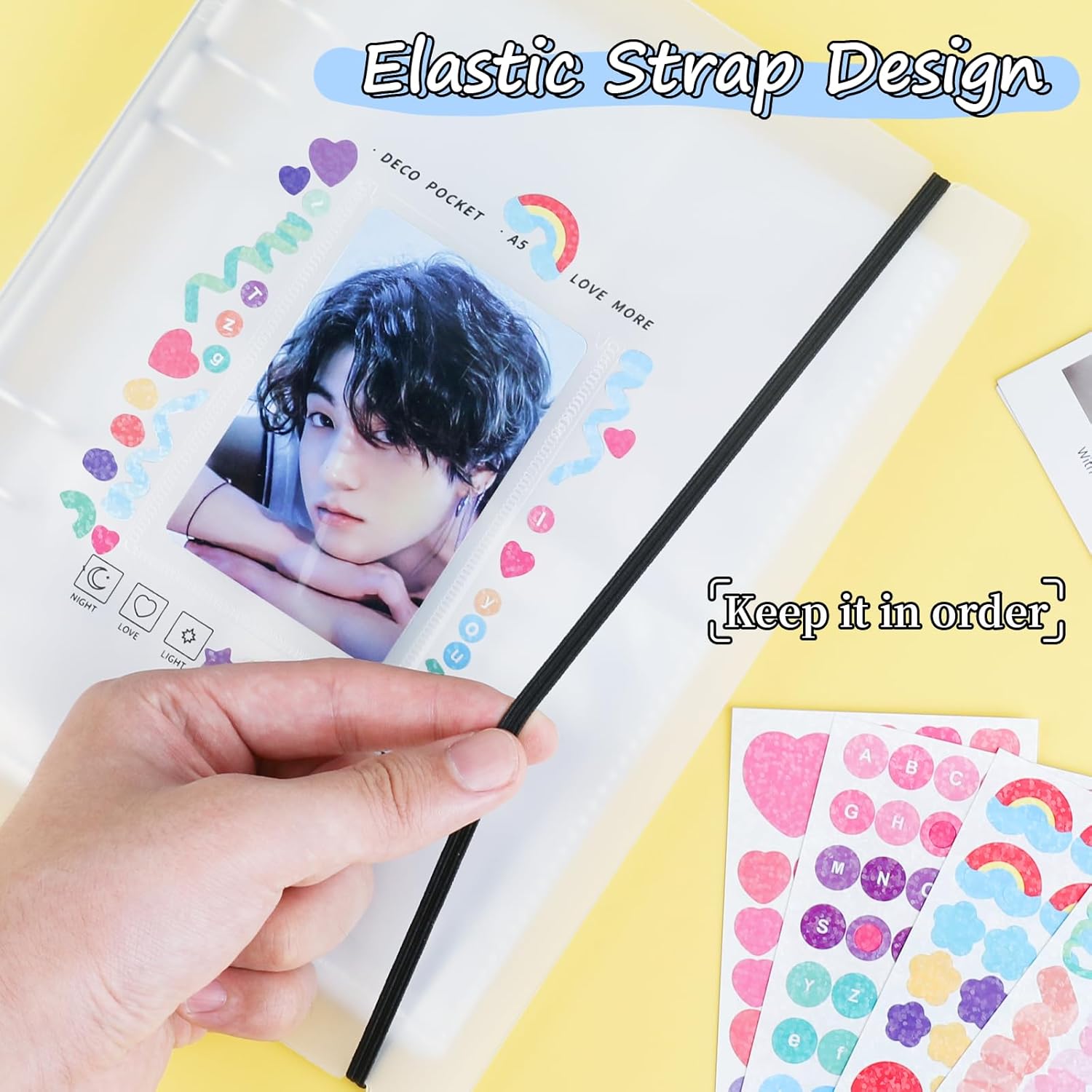 RIO Direct Carpeta para tarjetas fotográficas A5 KPOP con 200 bolsillos, soporte para tarjetas fotográficas KPOP con 25 mangas, carpeta transparente
