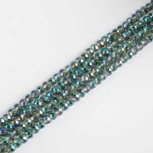 Cuentas de vidrio Rondelle verde transparente de 0.157 in para fabricación de joyas, 1200 cuentas espaciadoras de cristal facetadas en forma de Cuentas de vidrio Rondelle verde transparente de 0.157 in para fabricación de joyas, 1200 cuentas espaciadoras de cristal facetadas en forma de