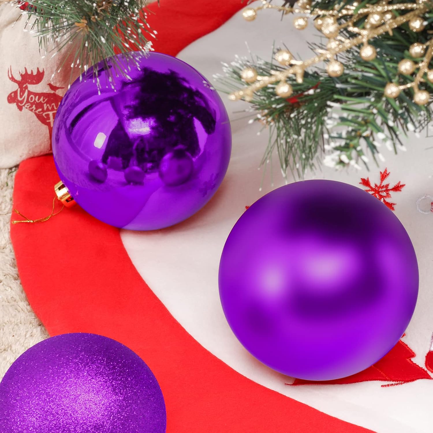 SY Super Bang Adornos de Navidad extra grandes de 5.91″ (150 mm) juego de bolas gigantes decoraciones inastillables para festividades fiestas Acción