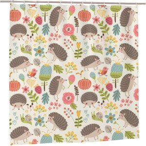 Cortina de ducha decorativa con erizos, forro de plástico de 72 x 72 pulgadas, cortinas de ducha extra largas para baño, juego de cortinas de baño Cortina de ducha decorativa con erizos, forro de plástico de 72 x 72 pulgadas, cortinas de ducha extra largas para baño, juego de cortinas de baño