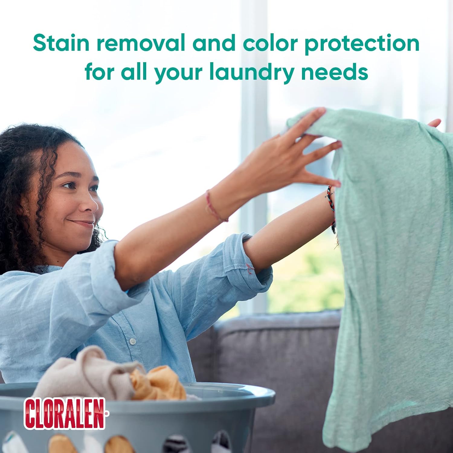Cloralen – Detergente líquido quitamanchas para ropa – Potenciador de jabón para la ropa, con fórmula de vinagre que elimina manchas para ropa