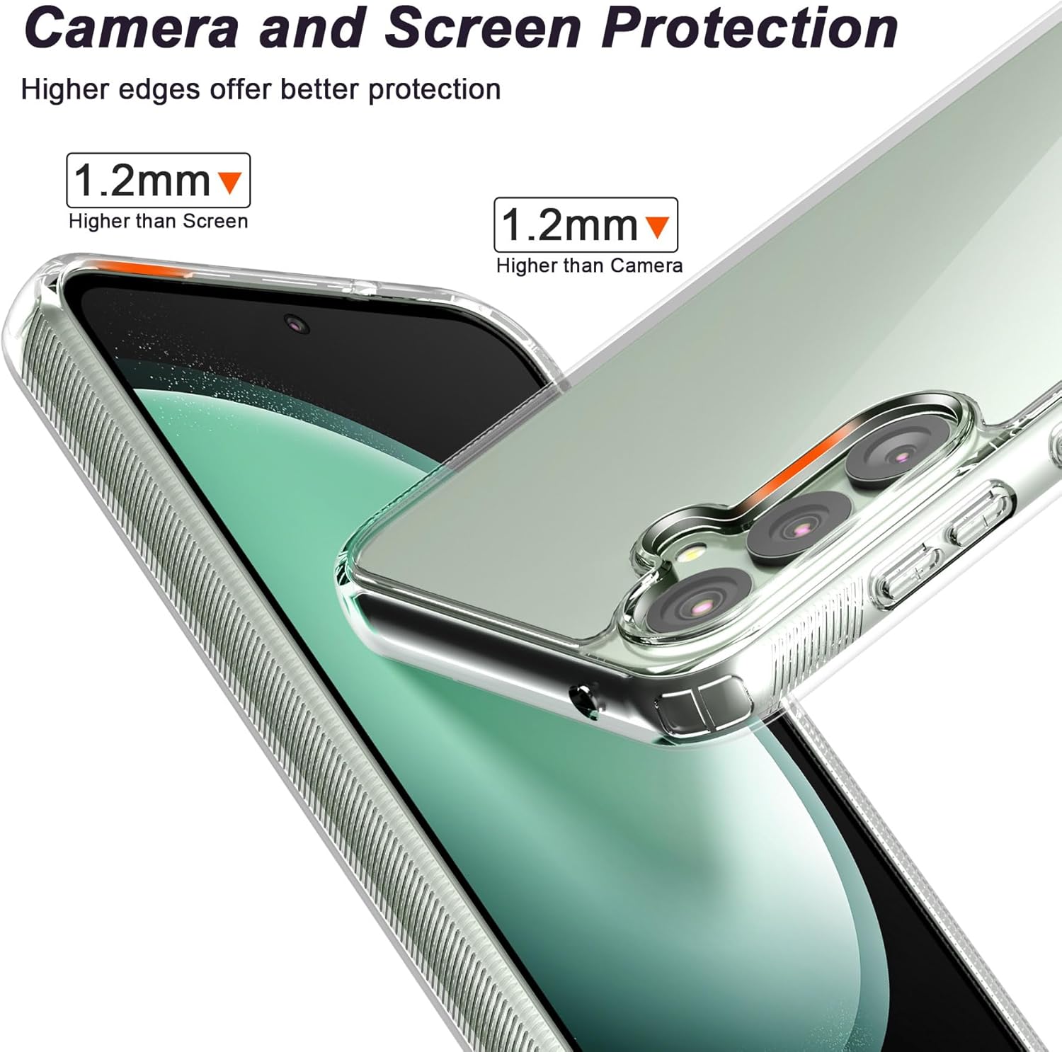 Foluu Funda delgada para Samsung Galaxy S23 FE 2023, parte trasera de policarbonato duro y parachoques de TPU suave, funda protectora a prueba de