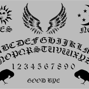 Plantilla de tablero Ouija de diseño personalizado, plantilla reutilizable (hoja de 8.5 x 11 pulgadas) para pintar en paredes, madera, artes y Plantilla de tablero Ouija de diseño personalizado, plantilla reutilizable (hoja de 8.5 x 11 pulgadas) para pintar en paredes, madera, artes y