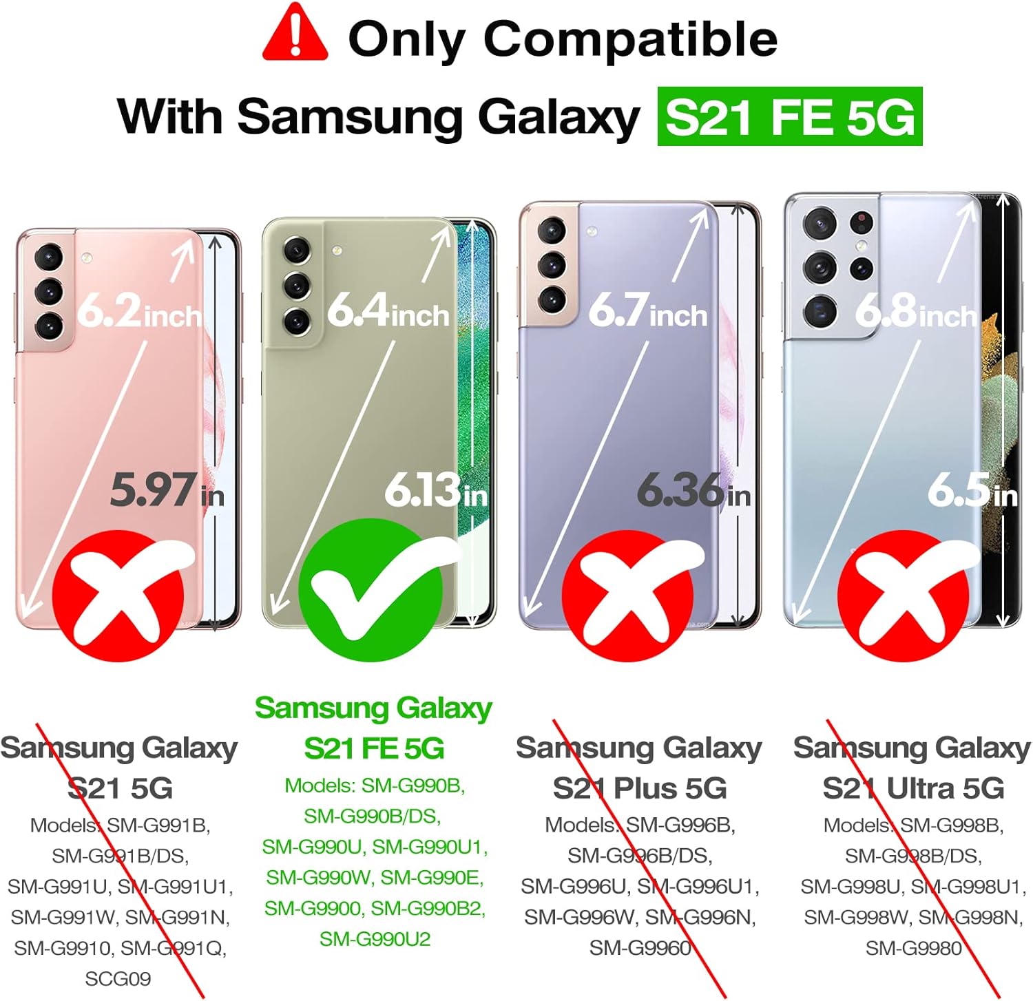 Rayboen Funda para Samsung Galaxy S21 FE 5G con purpurina, a prueba de golpes, funda protectora para Galaxy S21 FE, bonita funda brillante brillante