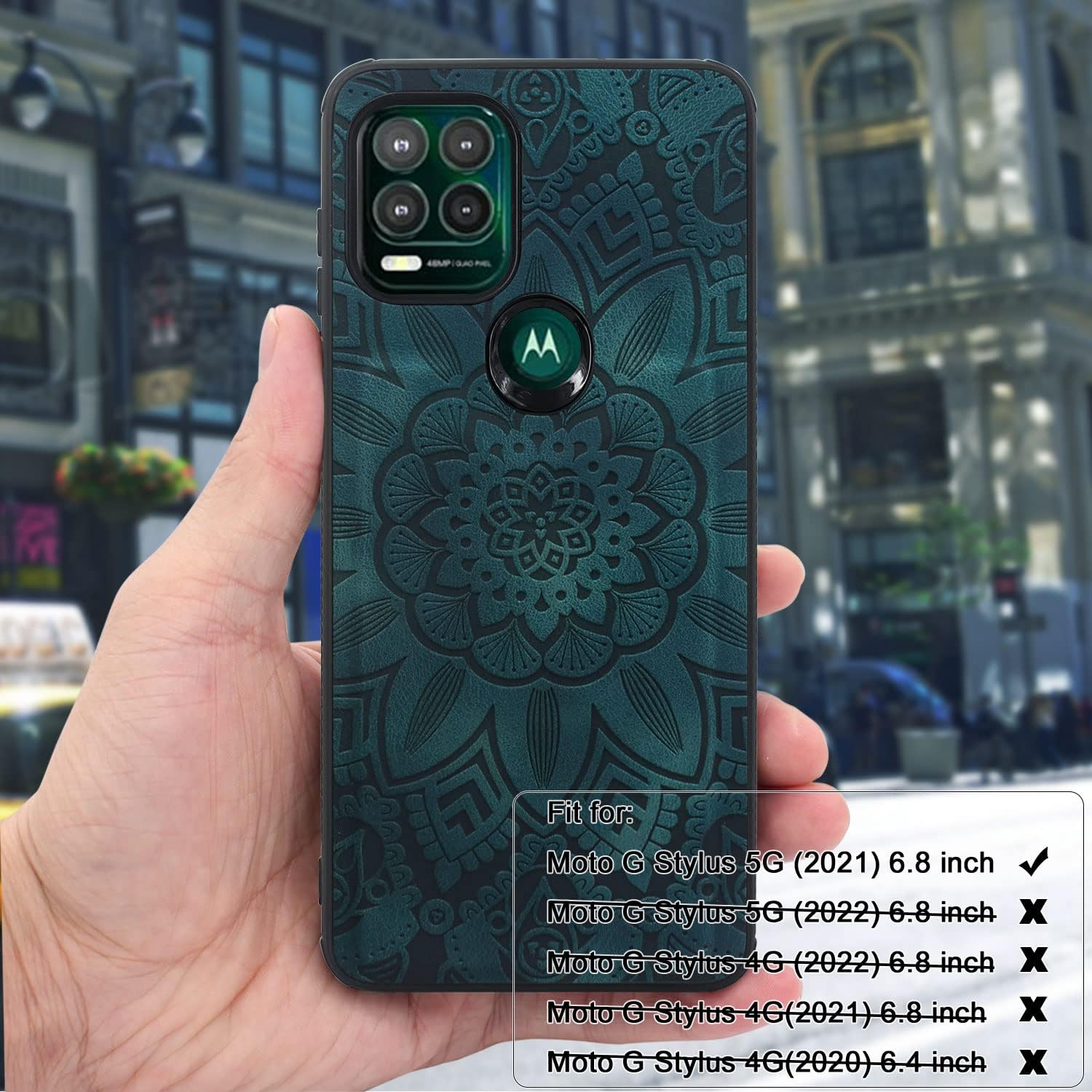 Harryshell Funda de piel con cremallera magnética desmontable y bolsillo para monedas, 12 ranuras para tarjetas, correa de muñeca para Motorola Moto
