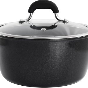 Horno holandés de 4.5 cuartos de galón con tapa en negro Horno holandés de 4.5 cuartos de galón con tapa en negro