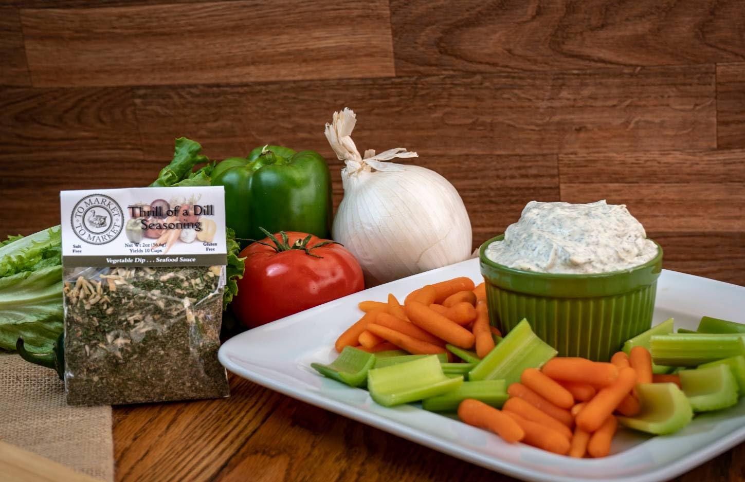 To Market – To Market Thrill of a Dill Dip Mix – Una gran mezcla de eneldo, cebolla, perejil y especias para salsa de verduras o mariscos