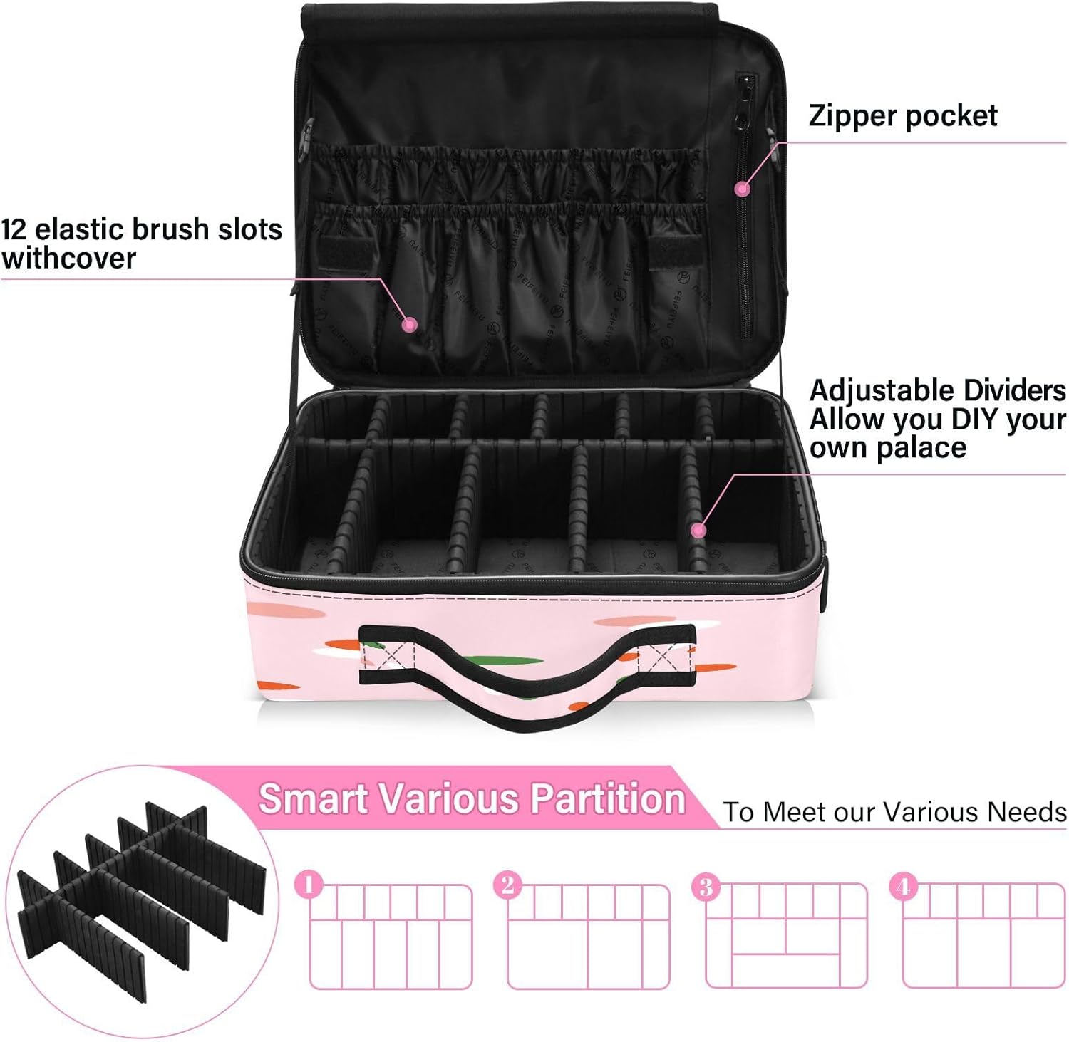 Pink Dot Minimalist everything cosmetic bag travel bag for women makeup bag zipper travel makeup bags cosmetiqueras para maquillaje men mens woman