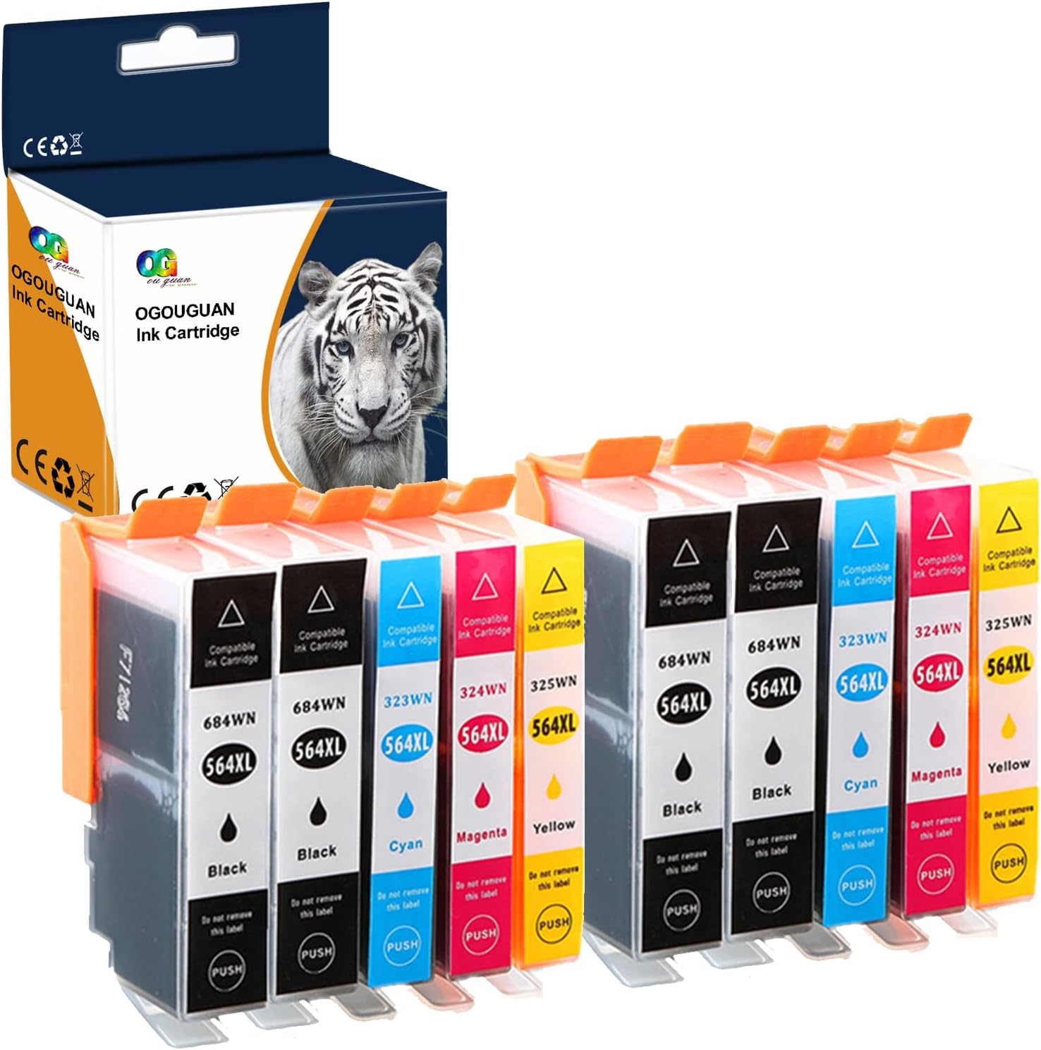 10 cartuchos de tinta para HP 564 compatibles con HP Photosmart 5520 6520 7520 5510 6510 7510 7525 B8550 C6380 D7560 Premium C309A C410 Officejet