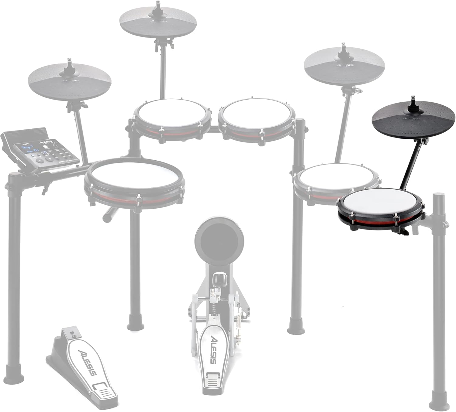 Alesis Drums Nitro Max Expansion Pack – Juego de tambores eléctricos de expansión para Nitro Max Kit con almohadilla de malla Tom Pad de 10 pulgadas