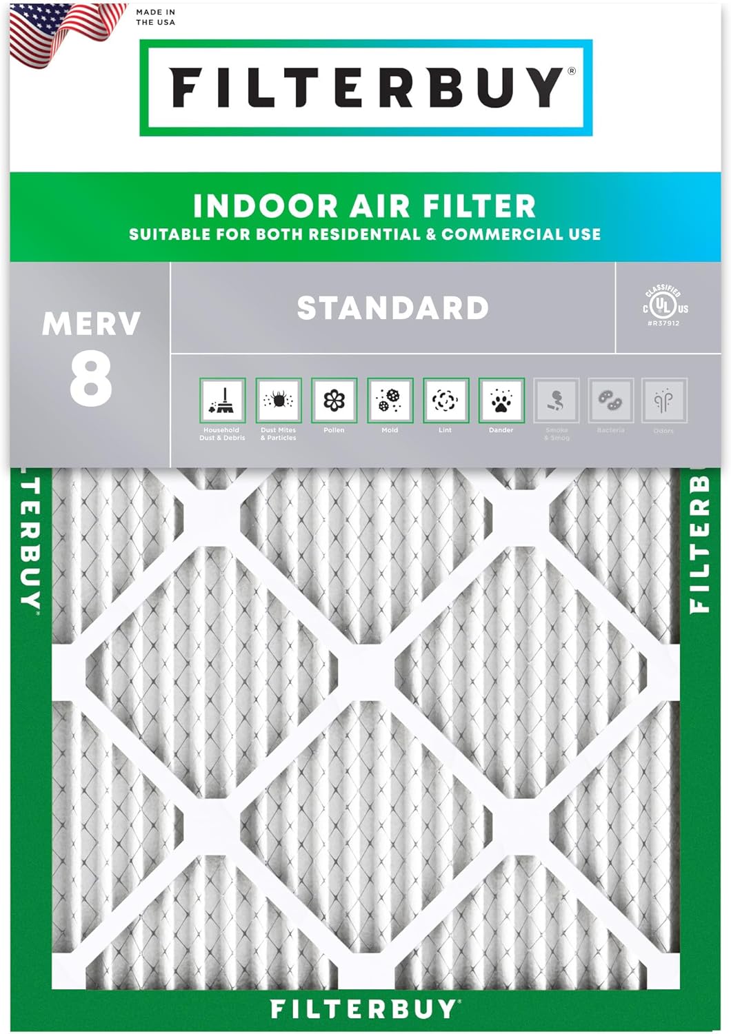 Filterbuy Filtro de aire MERV 8, 24 x 28 x 1 pulgadas, protección contra el polvo (paquete de 1), plisados, HVAC, para calderas con CA (tamaño real
