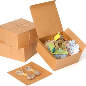 Dekun Paquete de 3 cajas de regalo marrones de 8 x 8 x 4 pulgadas, fáciles de montar, reciclables, propuesta de dama de honor, cajas de papel kraft Dekun Paquete de 3 cajas de regalo marrones de 8 x 8 x 4 pulgadas, fáciles de montar, reciclables, propuesta de dama de honor, cajas de papel kraft