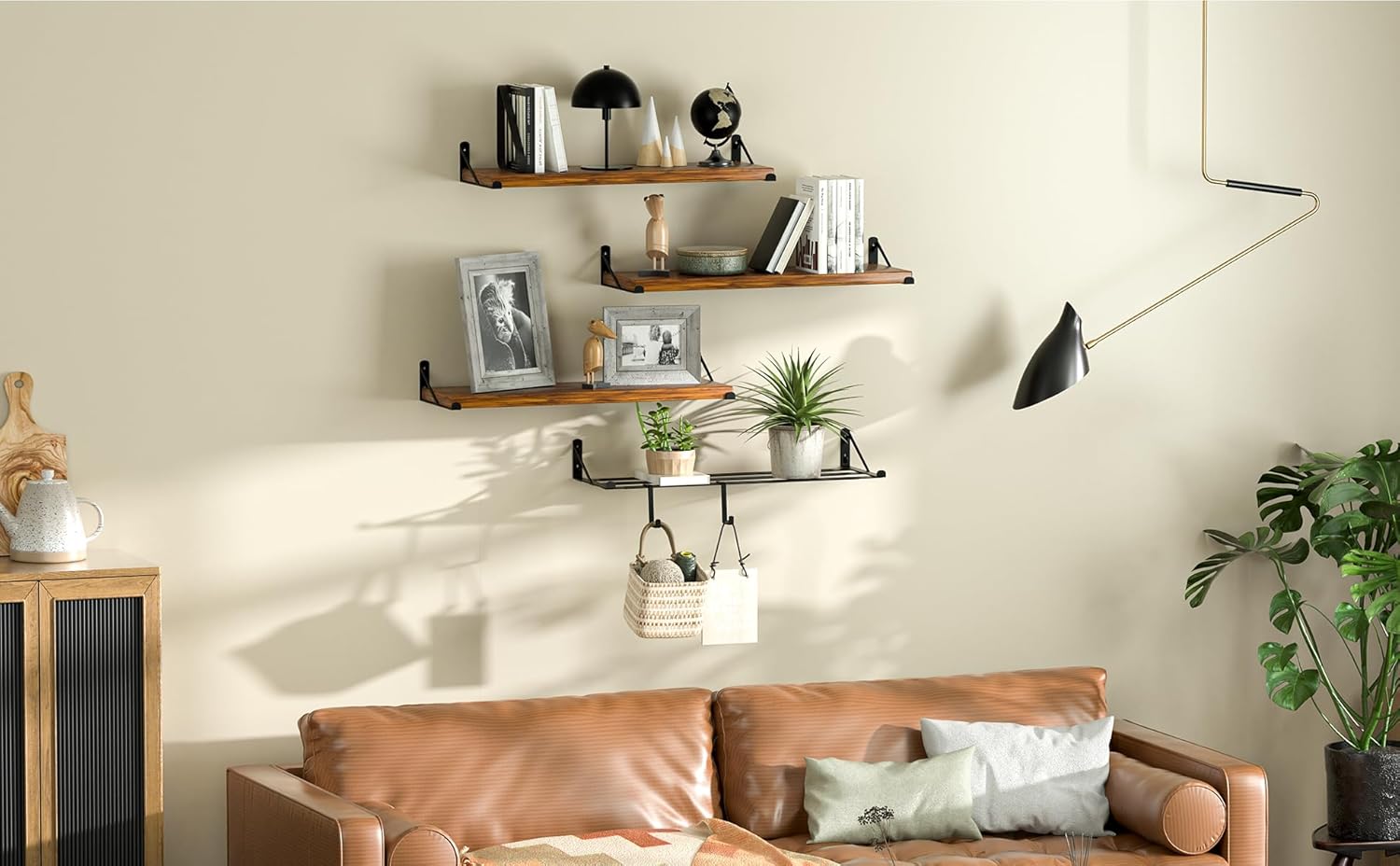 Veluckin Estante flotante, estantes de madera rústica montados en la pared para baño, sala de estudio, sala de estar, cocina (16 pulgadas, juego de